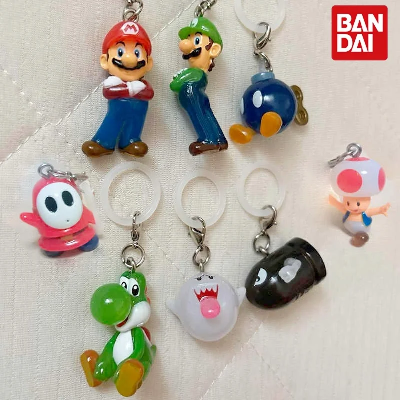 

Bandai Super Mario Gashapon Keychain Mini 4cm Pvc Pendant Luigi Yoshi Toad Ghost Hanging Ornament Bag Decoration Game Fans