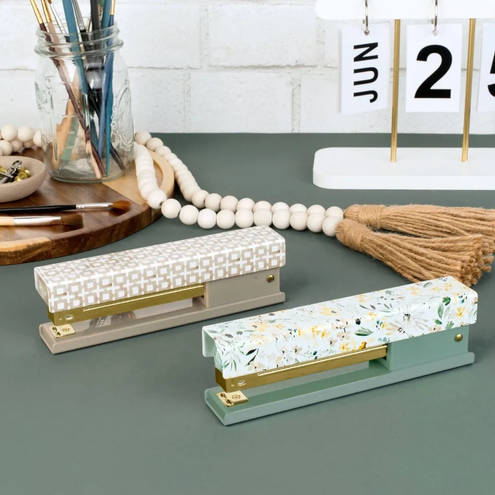 Stapler , 20 Sheet Capacity, Full Strip, Wildflowers, Colorful Fashion Design
