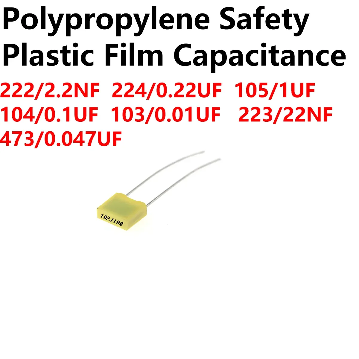 

100/50pcs Polypropylene Film Correction Capacitor 100V 105 224 473 103 104 474 333 222 223 102 332 472 154 683 272