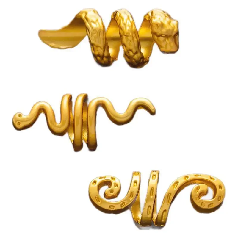 Retro and personalized cobra rattlesnake jewelry diy Golden snake fashionable clothing alloy accessories