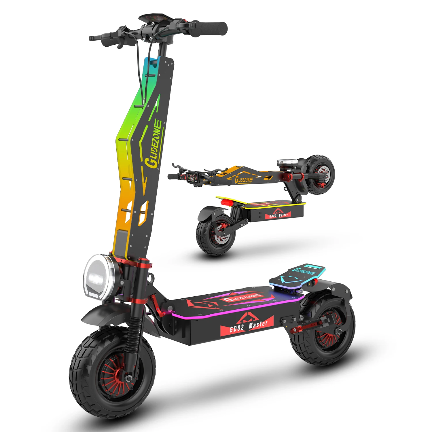 

GD82 7000W Dual Motor Electric Scooter for Adults 60V36Ah Battery 55Mph Max Speed 60Miles 12''All-Terrain Off-Road Tire Escooter