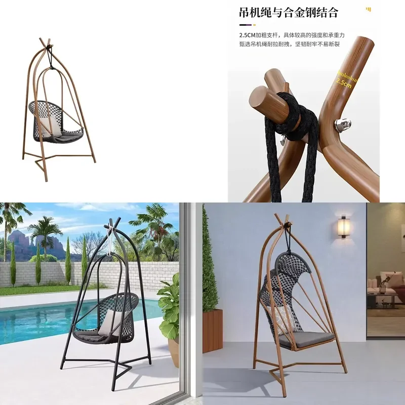2026 Hot Sale for Chlorophytum Swing Chair Mori Courtyard Garden Terrace Rural Yard Rocking Chair