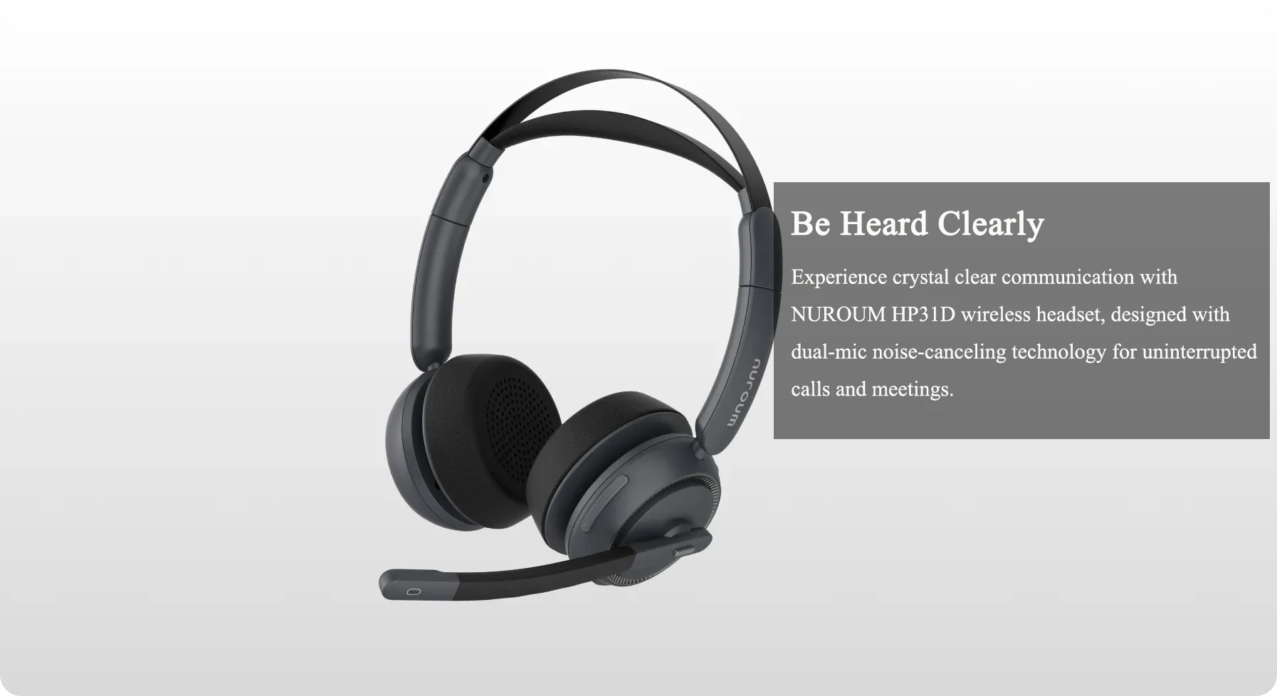 Nuroum HP31D Wireless AI Noise Cancelling Headset mit Ladestation Mikrofone Bluetooth USB/Typ-C/Typ-A für Computertelefon – Detail 5
