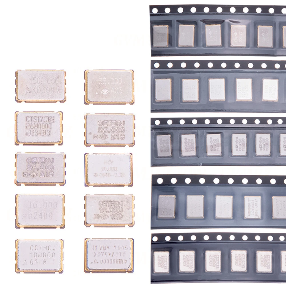 5PCS 5070 33MHZ 50MHZ 26MHZ 10MHZ 20MHZ SMD 4Pin Passive Crystal Oscillator - High Precision Quartz Resonator 6MHZ 25MHZ
