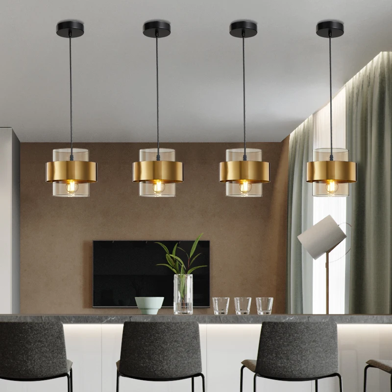 

Nordic Postmodern Minimalist Creative Personality Pendant Lights Luxury Golden Aisle Restaurant Bedroom Bedside Small Chandelier