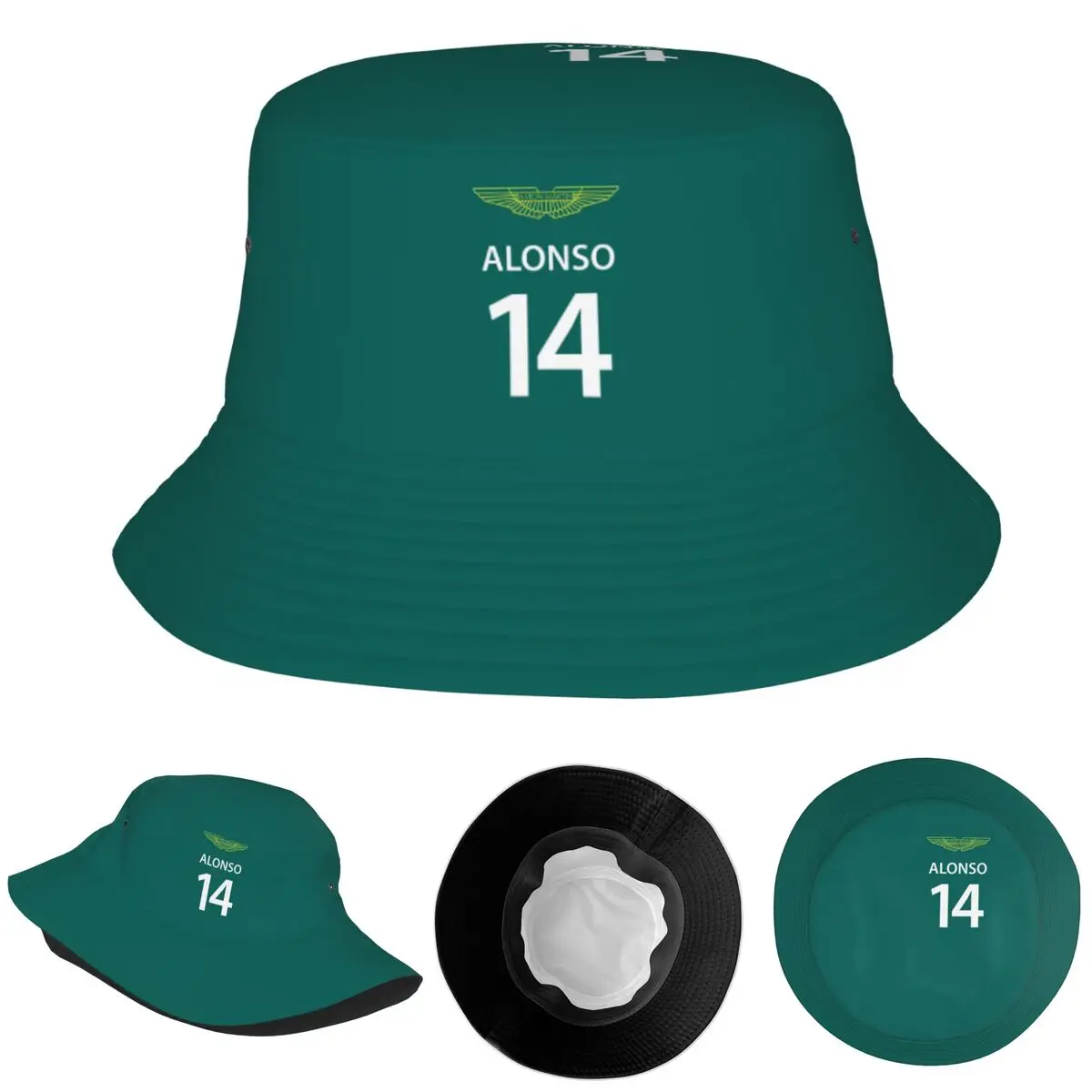 فرناندو ألونسو 14 سباق السيارات دراجة نارية رياضية دلو القبعات بنما قبعة الأطفال بوب صياد القبعات لصيف قبعات الصيد للجنسين