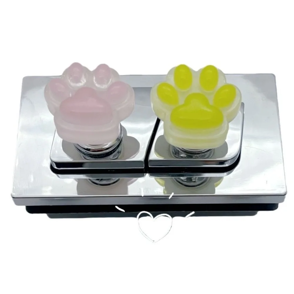 Protector de uñas de inodoro luminoso para mujer, botón de inodoro de dibujos animados, interruptor de presión de agua, botón de descarga, creativo, lindo, Pata de Gato