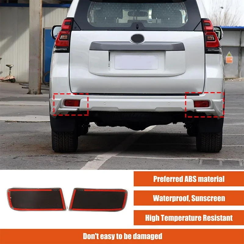 For Toyota Land Cruiser Prado FJ150 150 2010-2023 ABS Rear fog light blackened pieces Decorative Sticker Accessories