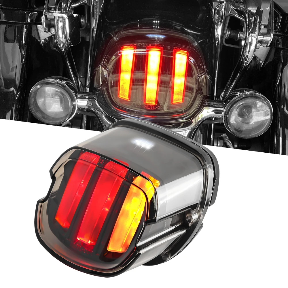 Pop DOT Emark Approved Rear Brake Light Motorcycle LED Taillight For Harley Sportster XL883 XL1200 Softail Touring Road Tail Lam