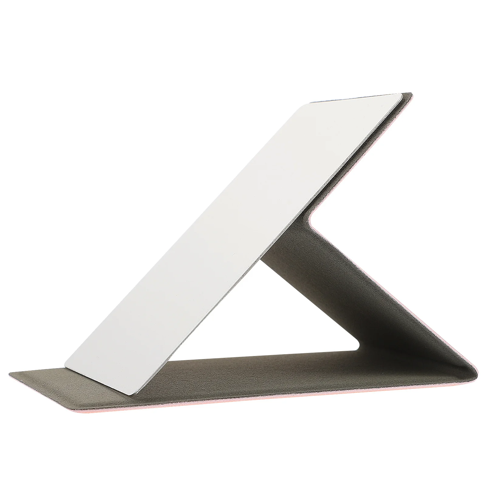 مجموعة واحدة من مرآة مكياج مدمجة بإطار من الفولاذ المقاوم للصدأ، تصميم قابل للطي مع غطاء من البولي يوريثان، مرآة صديقة للسفر للنساء