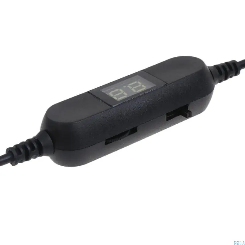 R91A 130 سم USB إلى 1.5 فولت 3V4.5V 6V 8V 12V 5.5x2.1mm كابل فولتية قابل للتعديل مع مقياس الفولت