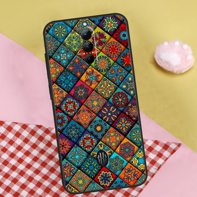 Vintage Retro Lattice Flower Phone Case For Nubia Red Magic 8S Pro Plus 6 7 8 Pro 6S 7S Pro 5G 5S 6R Back Cover Shell