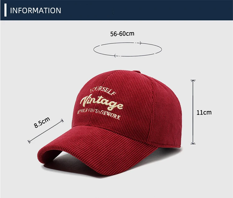 FS Brand 3D Letter Corduroy Caps For Men Red Brown Baseball Cap Winter Windproof Women Golf Cap Street Trucker Hat Gorras Hombre