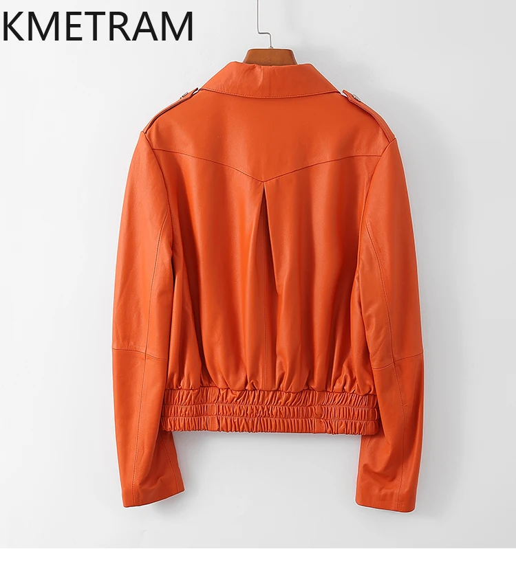 100% couche supérieure vestes en peau de mouton femme décontracté court motard veste en cuir véritable 2025 nouveau dans les vêtements d'extérieur automne femmes vêtements kolات