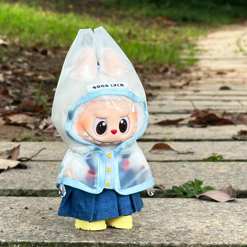 

Labubu Baby Clothes First, Second and Third Generation Labubu Enamel Doll Sitting Party Raincoat Replacement Without Doll Accessories