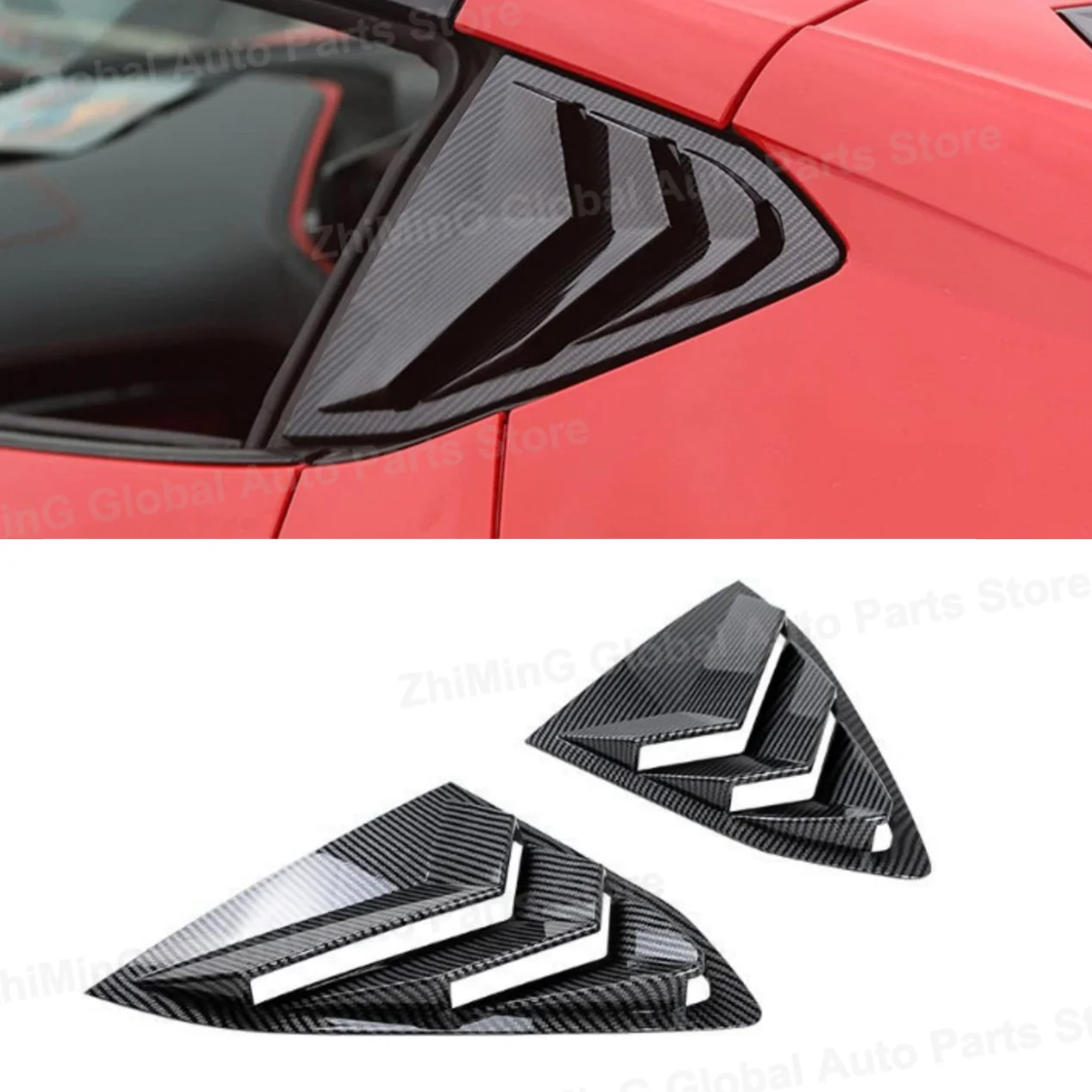 For Chevrolet Corvette C8 2020 2021 2022 2023 Car Rear Louver Window Side Shutter Cover Trim Sticker Vent Scoop ABS Carbon Look