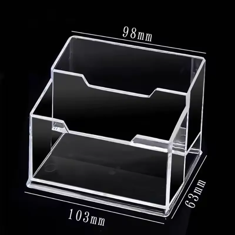 1pcs Clear Desk Shelf Box Storage Display Stand Acrylic Plastic Transparent Desktop Bussiness Card Holder Place Card Holder