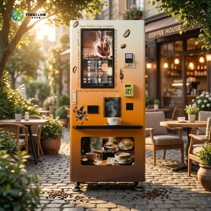 Supports Multiple Languages Touch Screen Beverage with Card Vending Machine Coffee Vending Machine FL Customized