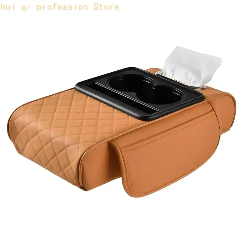 Universal Car Center Console Armrest Arm Cushion And Paper Storage Unit H8WE