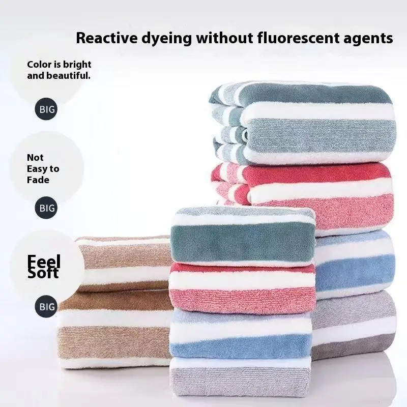 New-Coral Fleece Towels Thick Bath Towel Strong Water Absorption Quick Drying Non Shedding Durable For Families Beaches