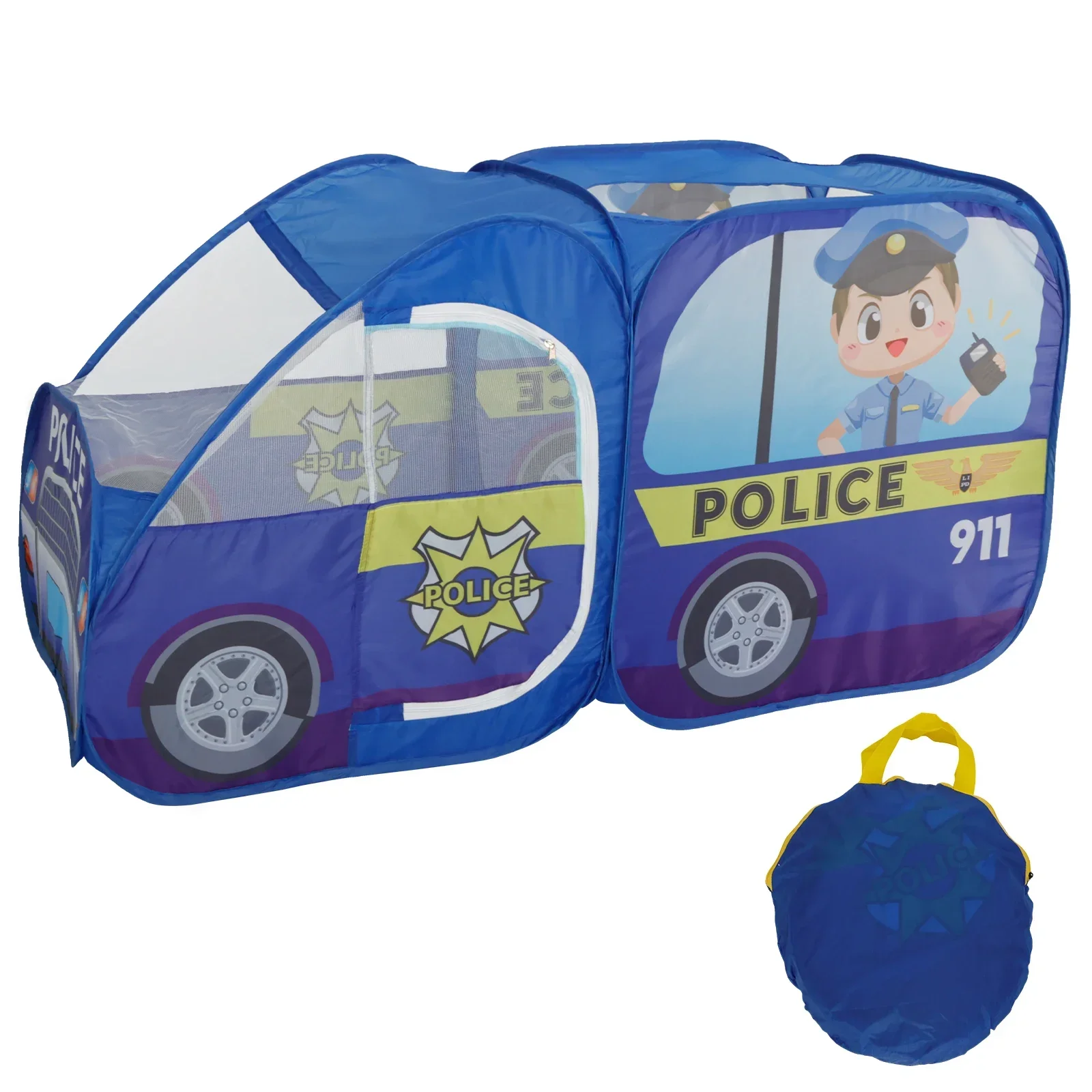 Tenda da gioco per camion da cibo per bambini con custodia, tende per auto da gelato per auto da polizia pop-up Tenda per bambini portatile Giocattolo pieghevole per giochi di ruolo