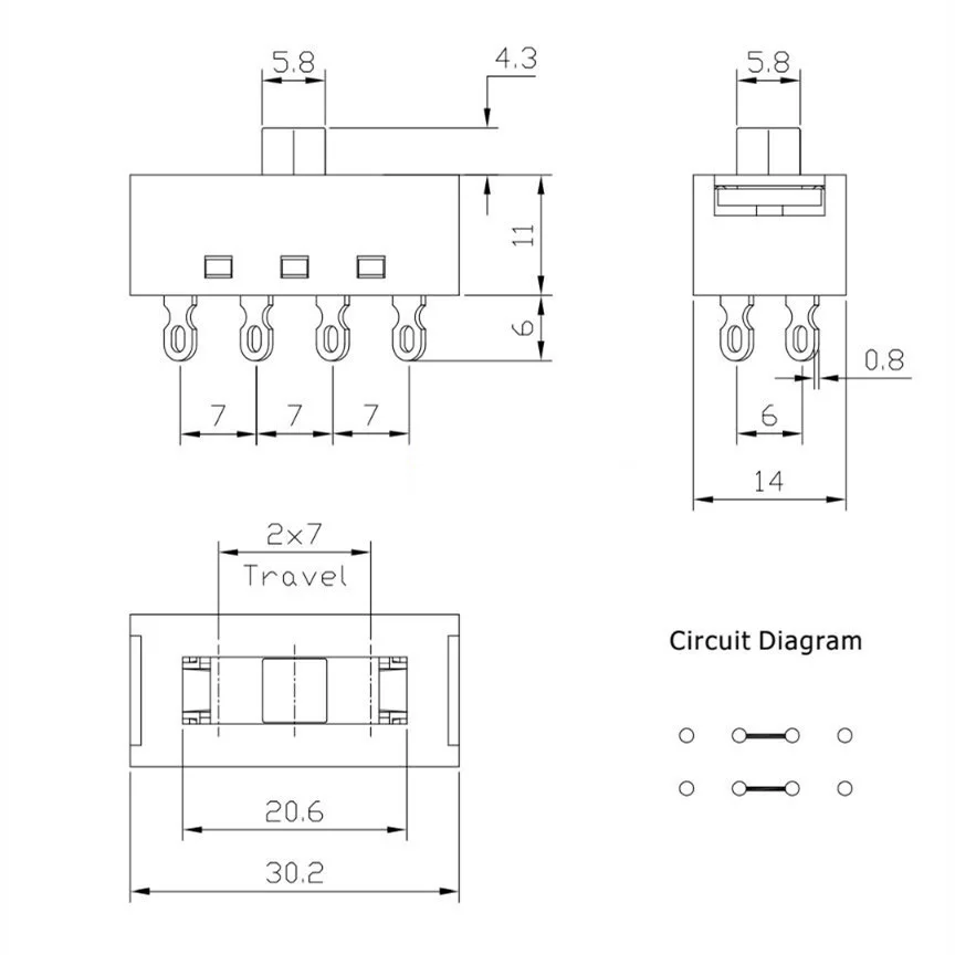 switch ram switches XN - 2-2308 welding tiptoe hair dryer foot switch Three gears, eight legs