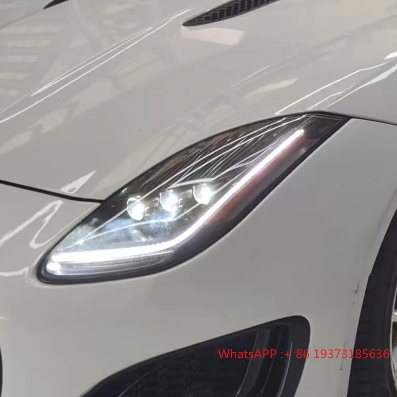 For Upgrade 2013-2019 for Jaguar F-Type with Super Bright Three-Lens LED Headlights Non-Destructive Installation