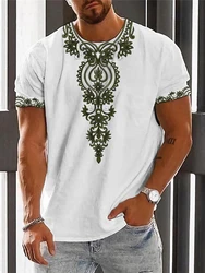 African Clothes For Men Dashiki T Shirt Traditional Wear Clothing Short Sleeve Casual Retro Streetwear Vintage Ethnic Style