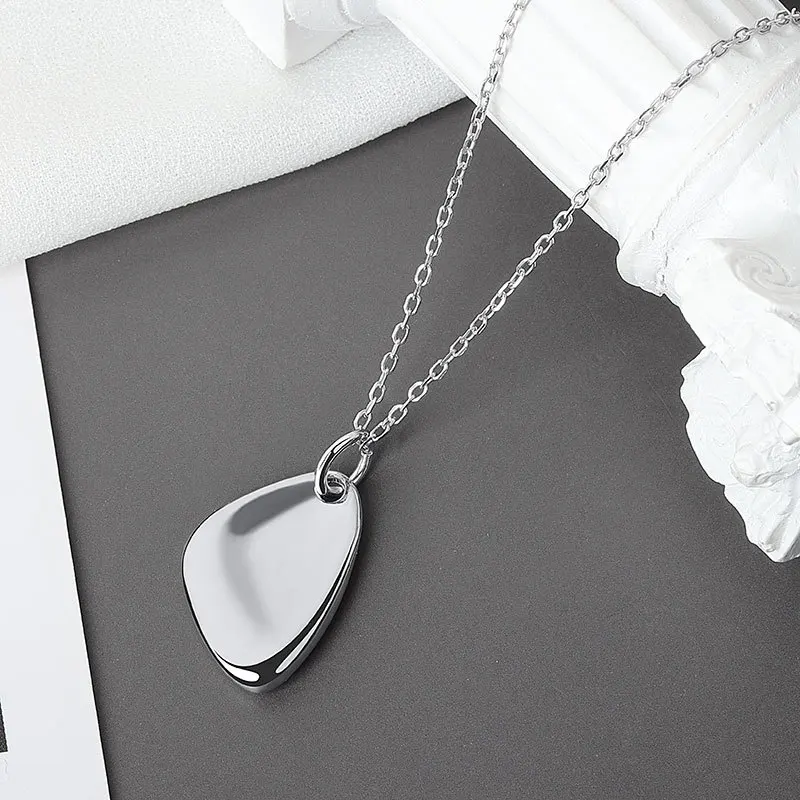 

Buyee 925 Sterling Silver Simple Pendant Chain Light Smooth Geometry Necklace for Women Fashion Fine Jewelry Chain Gift