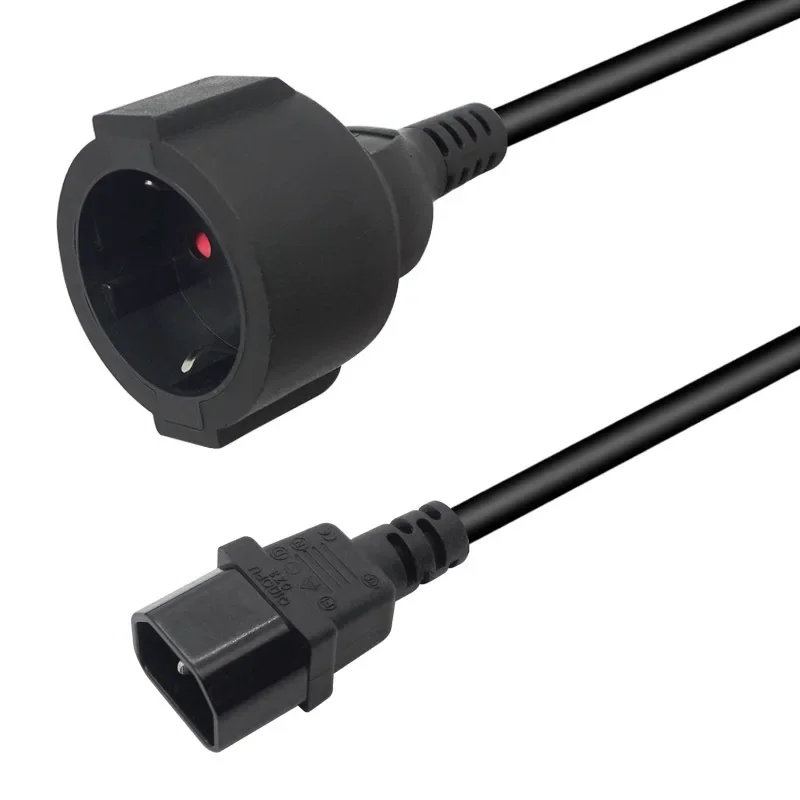 Imagem -05 - Cabo de Extensão Ups Iec 320 C14 Macho para Schuko Cee7 Euro Plug Tomada ac Cabo de Alimentação Pdu 30 Centímetros