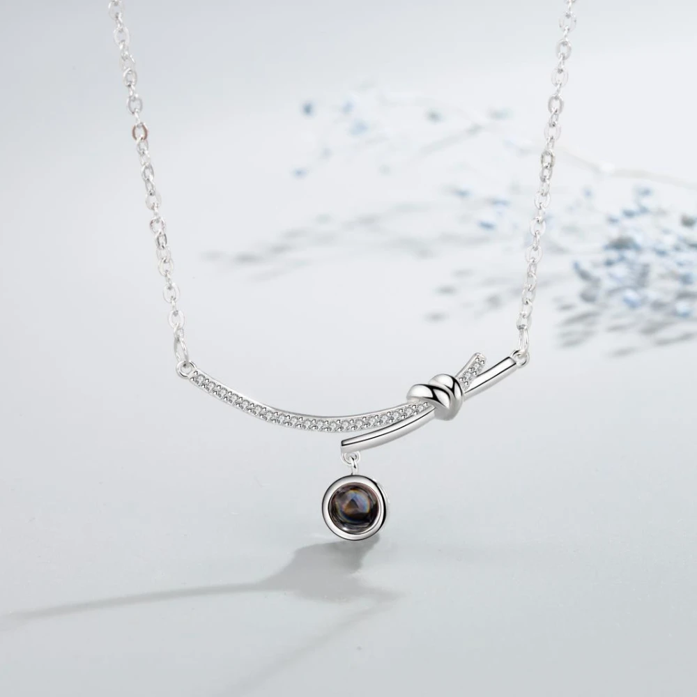 925 الفضة الاسترليني الأزياء الفن 100 لغة أحبك الإسقاط حجر قلادة عيد ميلاد حزب الذكرى هدية #1