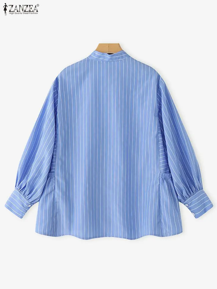 ZANZEA Stijlvolle Herfst Shirts Vrouwen Lange Mouw Tops Kantoor Streep Blouse 2025 Elegante OL Werk Shirt Casual Knop Blusas Mujer