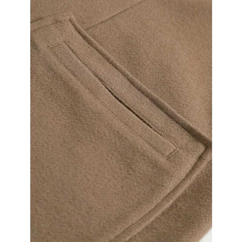 KIDWHXR Herren-Mantel, Herbst-Winter, doppelreihige Jacke aus Wollmischgewebe, Herren, lange Ärmel, mit Taschen, mittellange Länge, lässige Herren-Oberbekleidung. – Detail 17