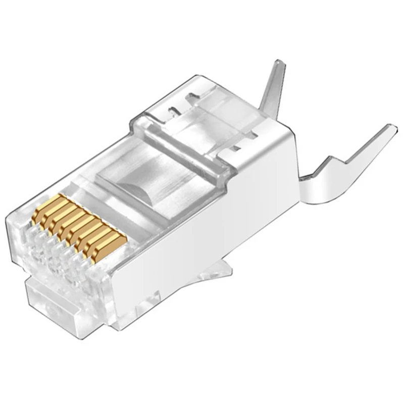 

100 Pieces Of CAT7 Metal Shielded RJ45 Connector Modular Plug CAT 7 8P8C Network RJ 45 Cable Crimping Ethernet Connector