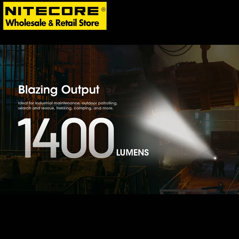 Cycling Light NITECORE NU50 1400 Lumen Lightweight USB-C Rechargeable Camping Headlamp Built-in 4000mAh Li-ion Battery