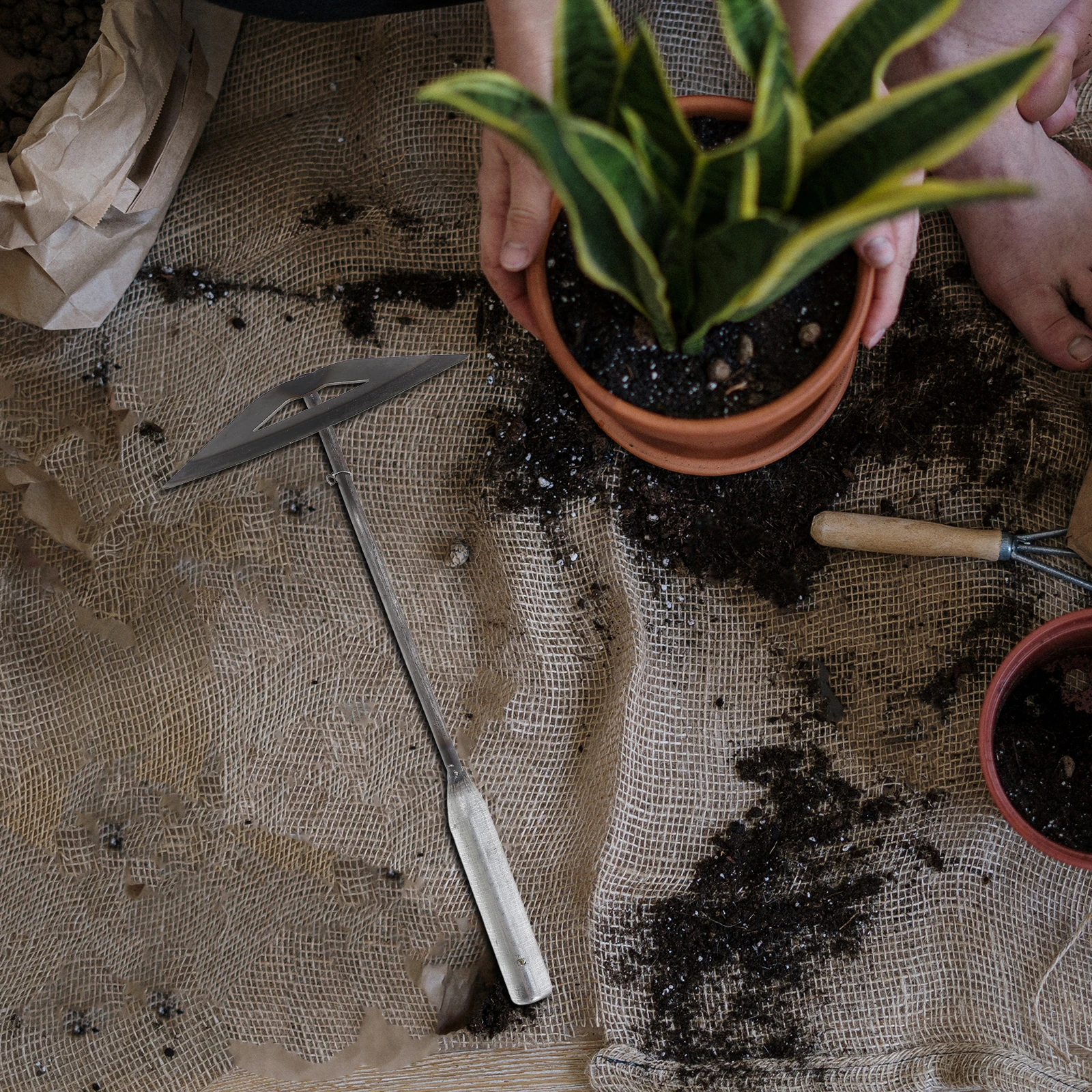 

Hardened Hollow Agricultural Weeding Heavy Duty Backyard Handheld Loosening Soil Cultivating Farming Yard For Gardening Grass