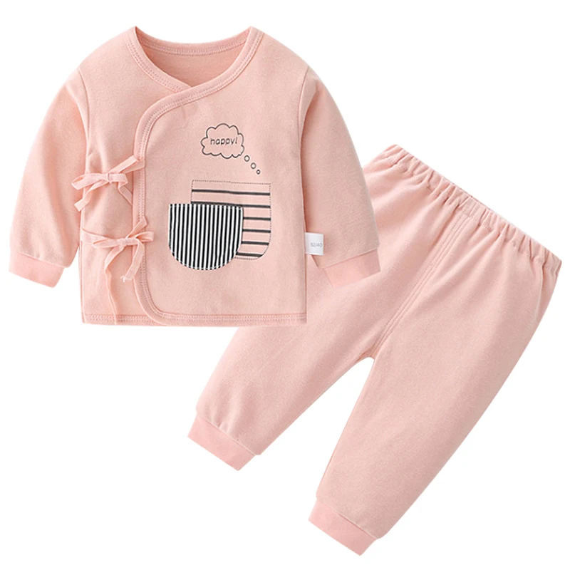 

2Piece Spring Autumn Newborn Baby Set Infant Girl Clothes Casual Cartoon Cute Belt Cotton Soft Tops+Pants Boys Outfit BC2255