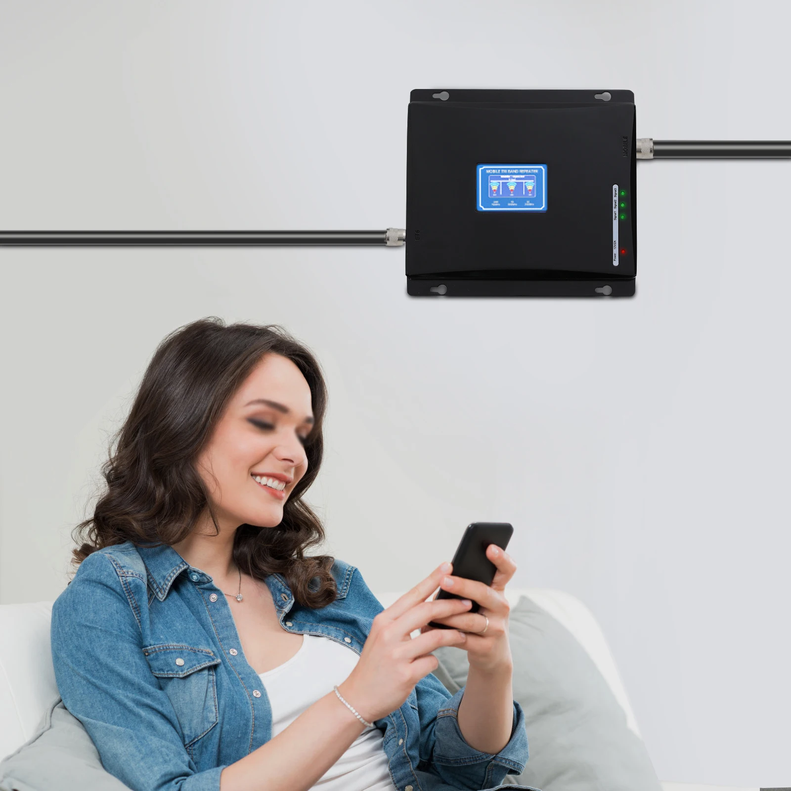 12V Tri-Band 4G 3G Signalverstärker, Handy-Signalverstärker, Signalverstärker für Innenräume