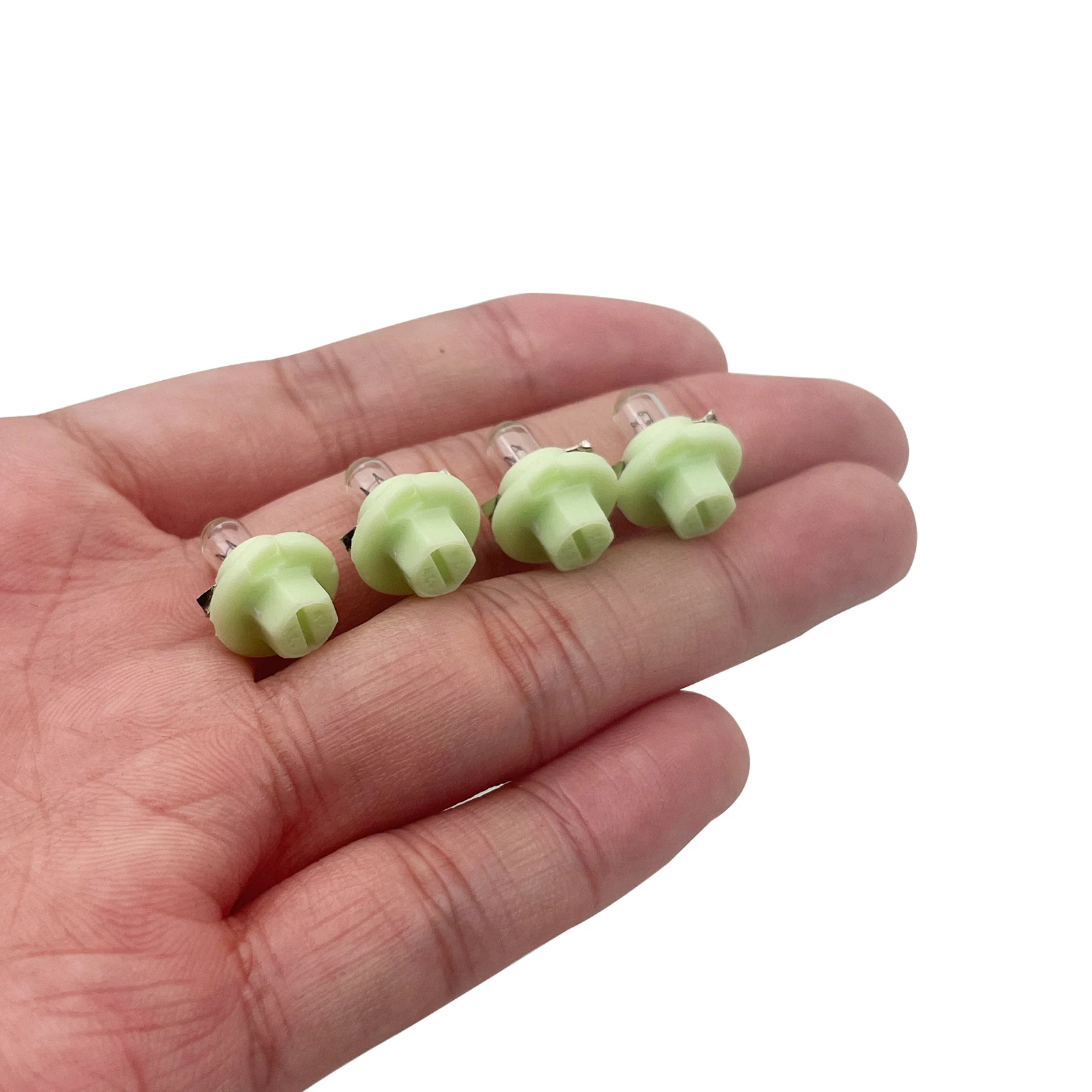 10pcs T5 Bulbs Lamps for Audi Mercedes Benz BMW Opel Volvo Dashboard Instrument 12V 2.0W  Pale green Base