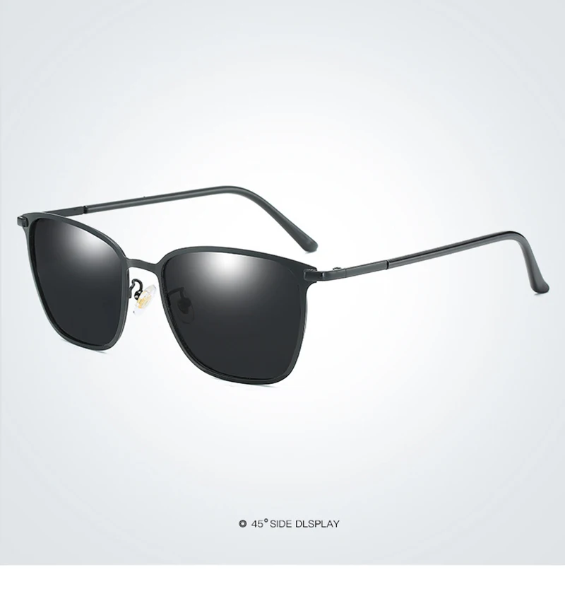 Klassische Quadratische Polarisierte Sonnenbrille Männer Luxus Metall Rechteck Sonnenbrille Männlich Vintage Nachtsicht Driving Shades UV400 – Detail 7