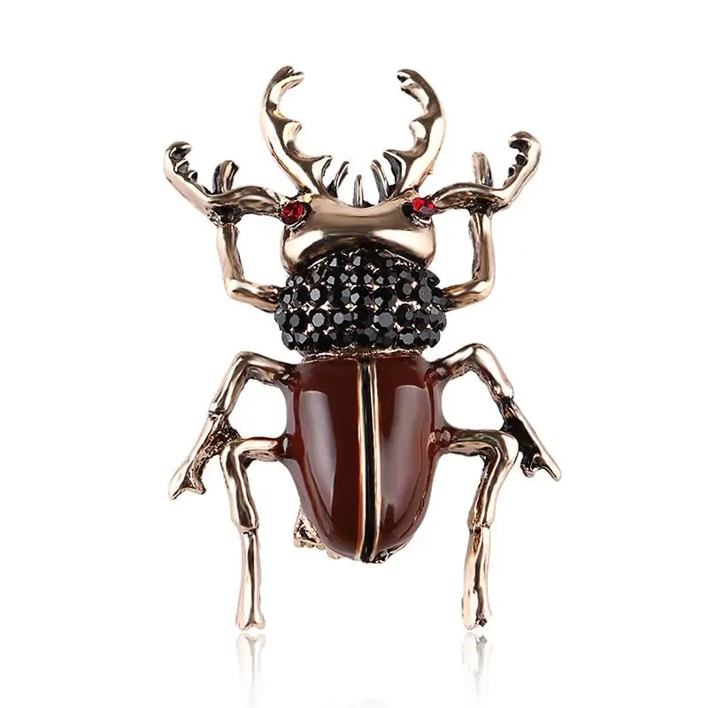 SHMIK Women Men Bee Beetle Crystal Pearl Brooches Pin Fashion Metal Cute Insect Jewelry Accessoreis Retro Women's Men's Brooch
