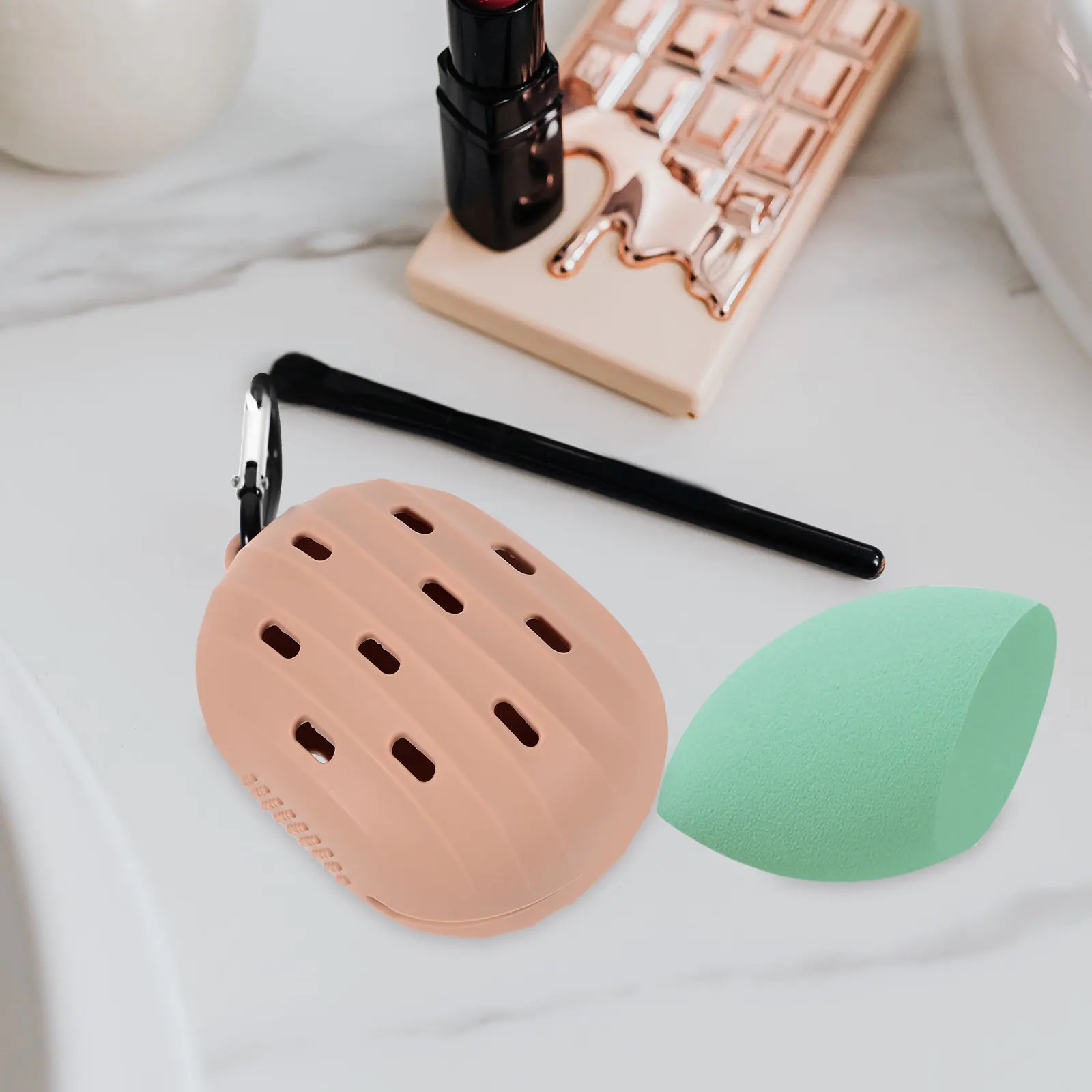 Silicone Makeup Puff Box Minimalist Cute Design Compact Lightweight for Travel Business Soft Non-Deforming Makeup Sponge Holder