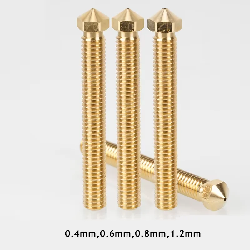 3D Printer Nozzle Volcano Nozzle Large Orifice High Flow Copper M6 Thread Wear Resistant Extruder Nozzle for E3D Volcano Hotend