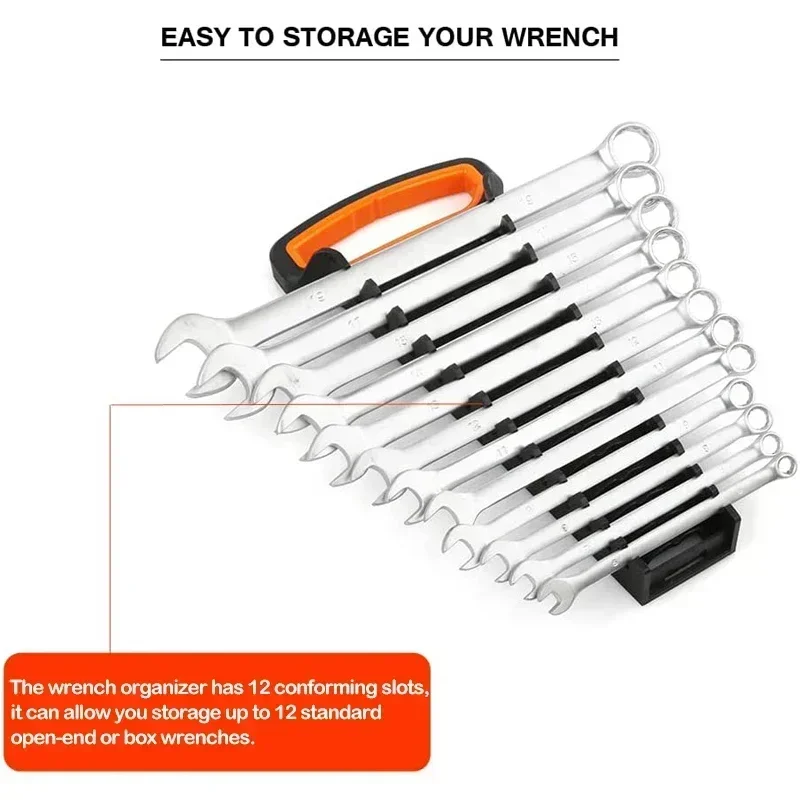 Holder Organizer Wall Hand Plastic Tools Socket Organizer Sorter Storage Cabinet Rack Wrench Mounted Tray Holder Spanner Tool