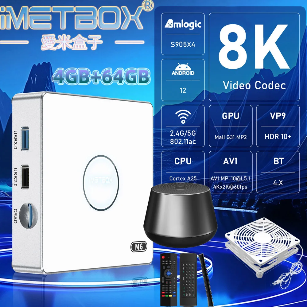 

IMETBOX M6 TV Box 4GB 64GB With Vioce Control Wifi 6 8k HD Smart TB TV Box Global Live IPTV IMETBOX HOT in Overseas vs UBOX 11