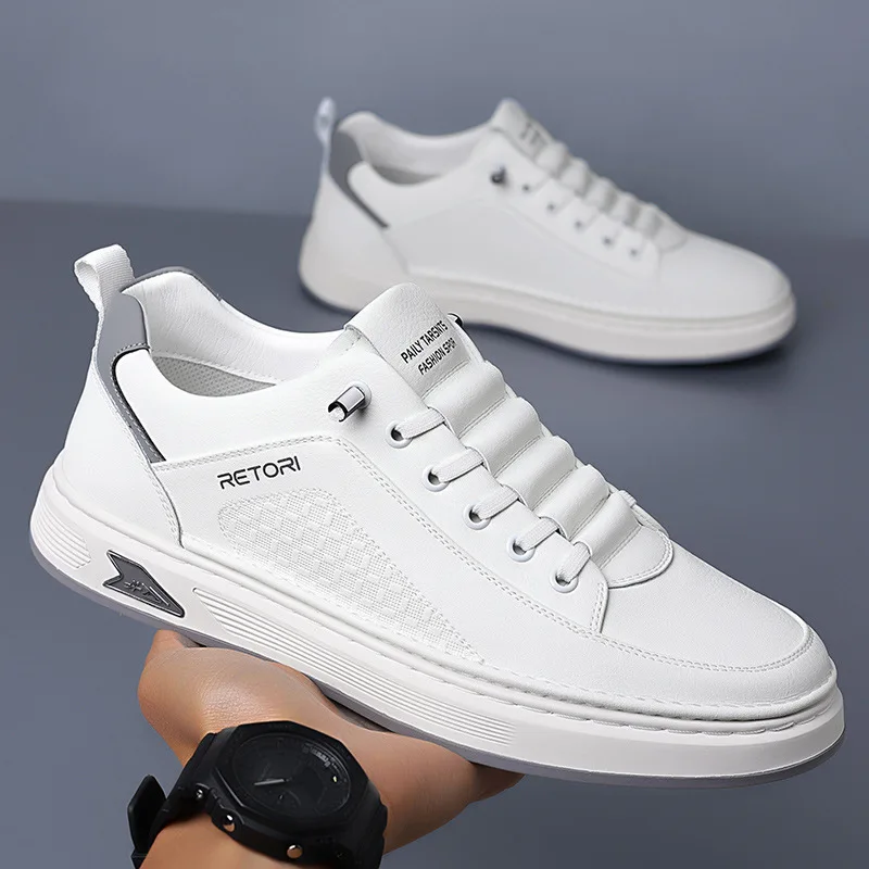 Spring Men Sneakers New Leather Breathable Casual Shoes Youth Korean Trend Versatile Beginner Sneaker Tenis Masculino De Lona
