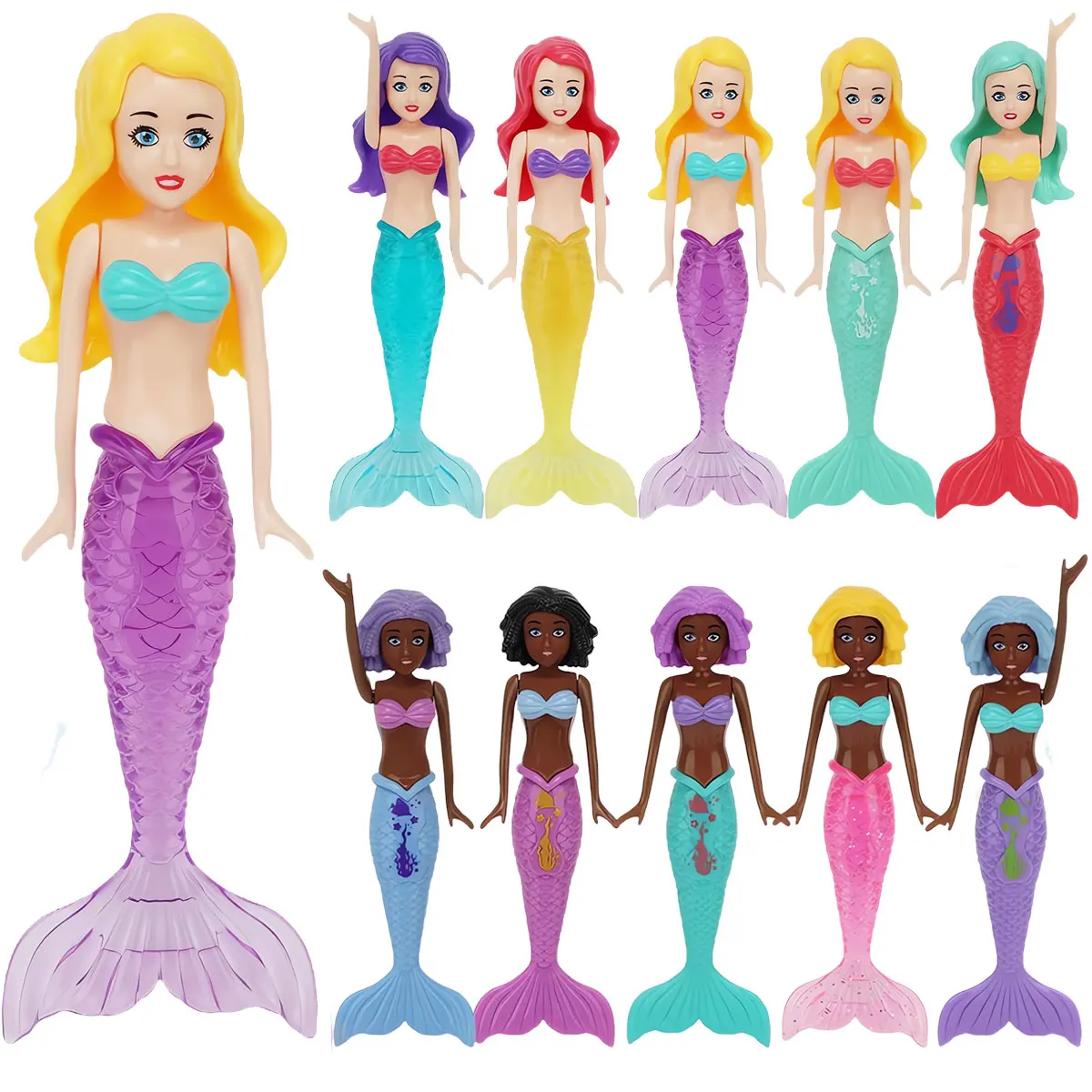 4/3 Stück 1 Beutel Meerjungfrauen-Wasserspielzeug in verschiedenen Ausführungen für Kinder zum Spielen im Sonnenpool/Am Strand/Badegewässer, Geschenk, zufällige Farbe – Detail 1