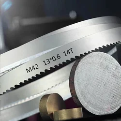 1Pc Customizable Professional M42 Bi-Metal Bandsaw Blades Various Pitches 1085-1840mm*13mm*0.6mm for Cutting Metal and Hardwood