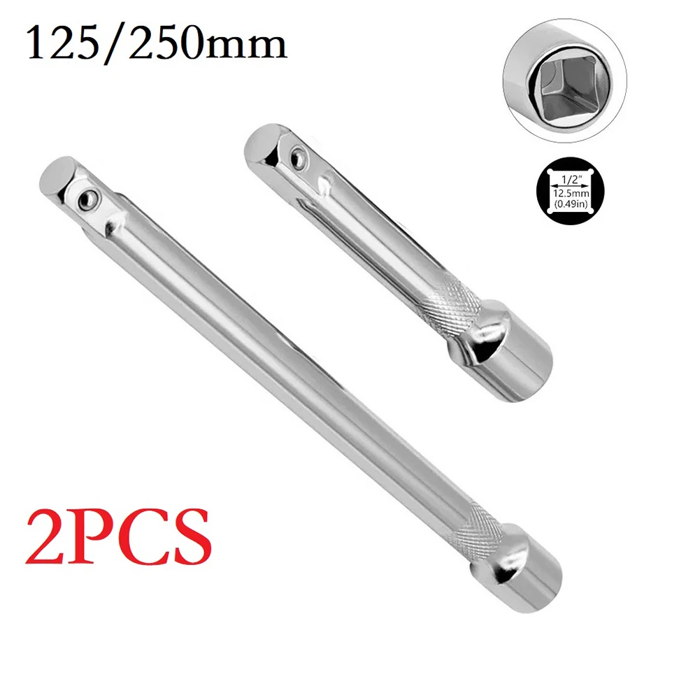 

Chromed Steel Extension Bar Socket Wrench Adapter 1/2inch Drive Ratchet Socket 125mm/250mm Connecting Rod Tools