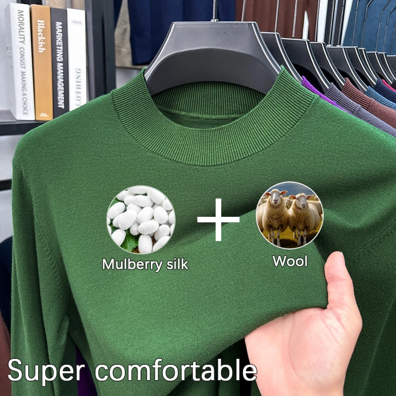 

Мужские весенне-осенние шелковые шерстяные пуловеры, тонкий вязаный свитер с длинными рукавами, унисекс, супер мягкий удобный пуловер, одежда